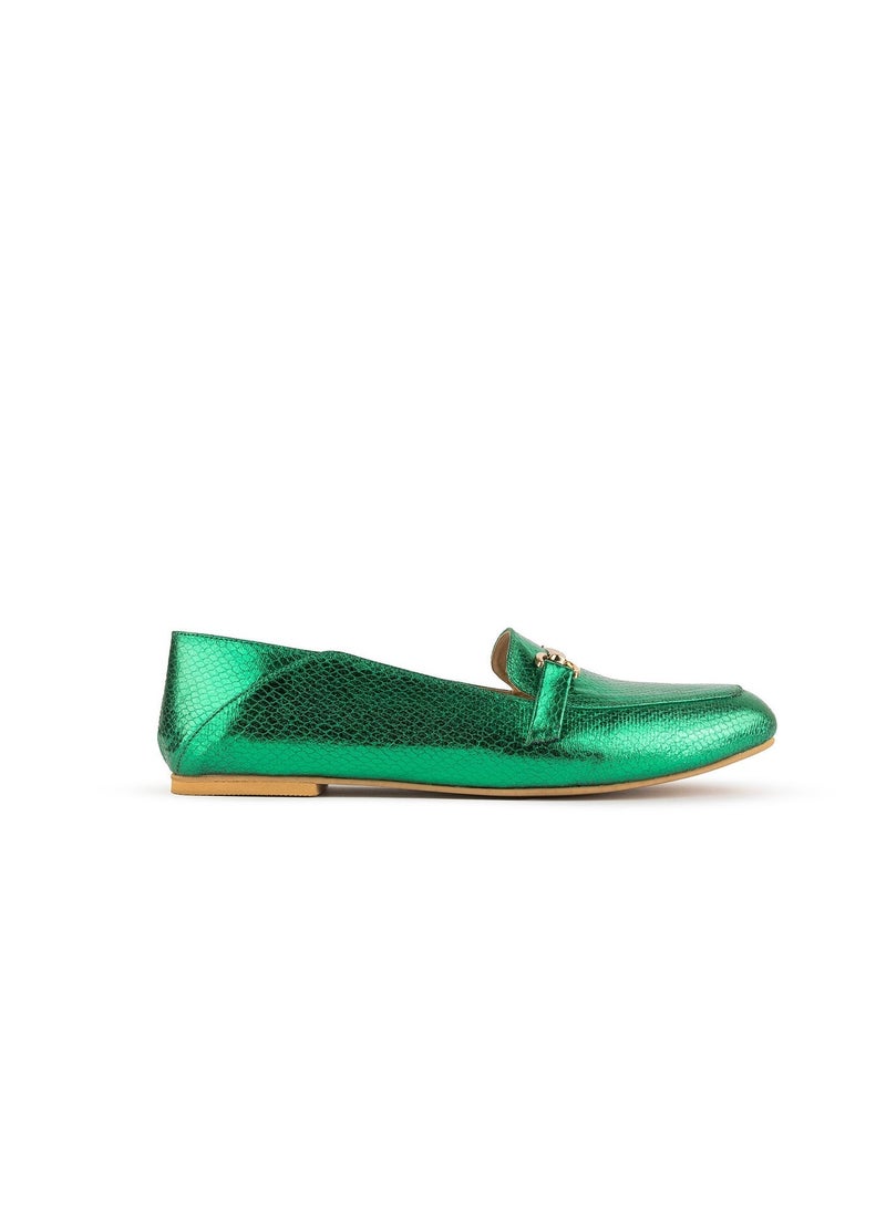 BOU Metallic Loafers - Green - Image 2